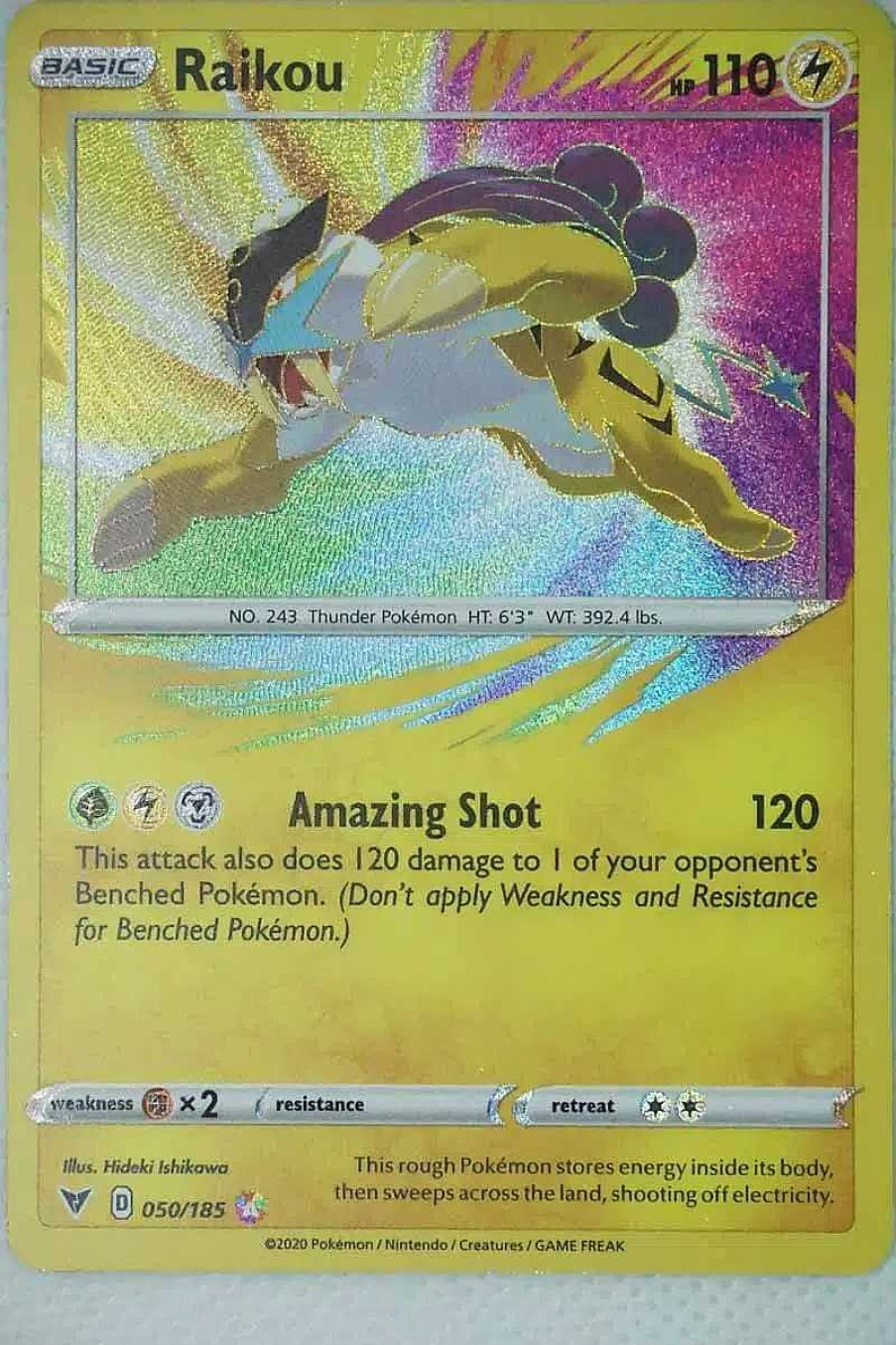 POCKET MONSTER Pokemon Kort | Raikou 050/185 Amazing Rare