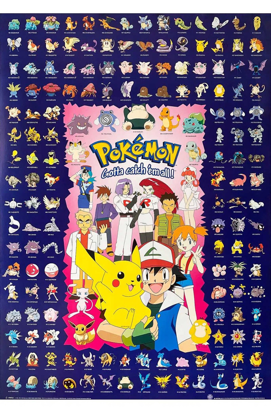 POCKET MONSTER Pokemon Til Bornevaerelset | Pokemon Gotta Catch Em All Kanto Plakat