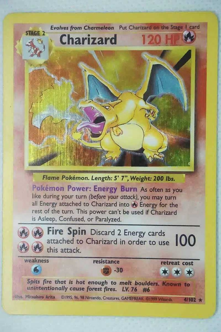 POCKET MONSTER Pokemon Kort | Charizard 4/102 Holo Rare