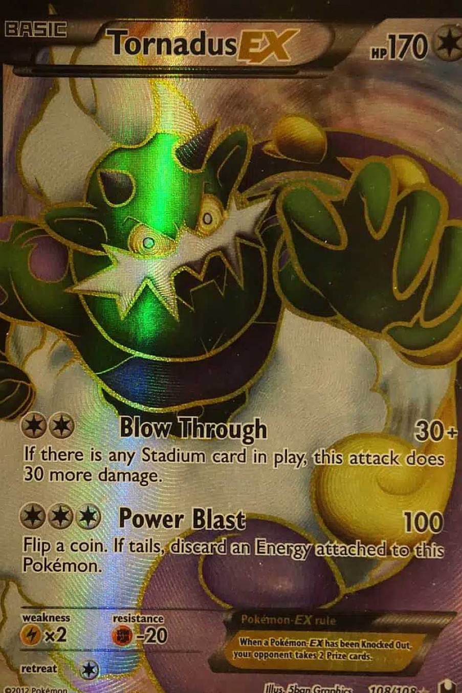 POCKET MONSTER Pokemon Kort | Tornadus Ex 108/108 Full Art