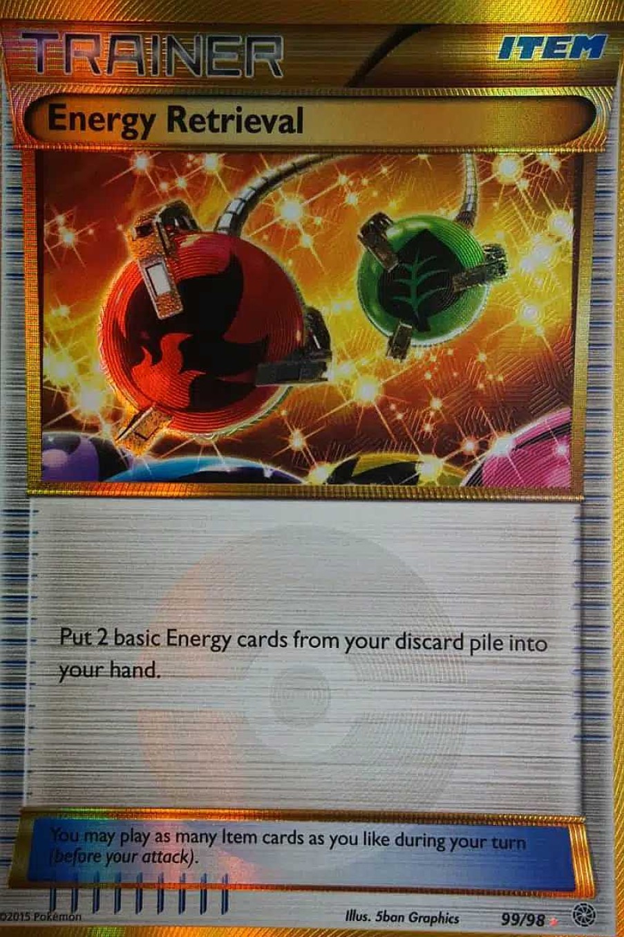 POCKET MONSTER Pokemon Kort | Energy Retrieval 99/98 Secret Rare