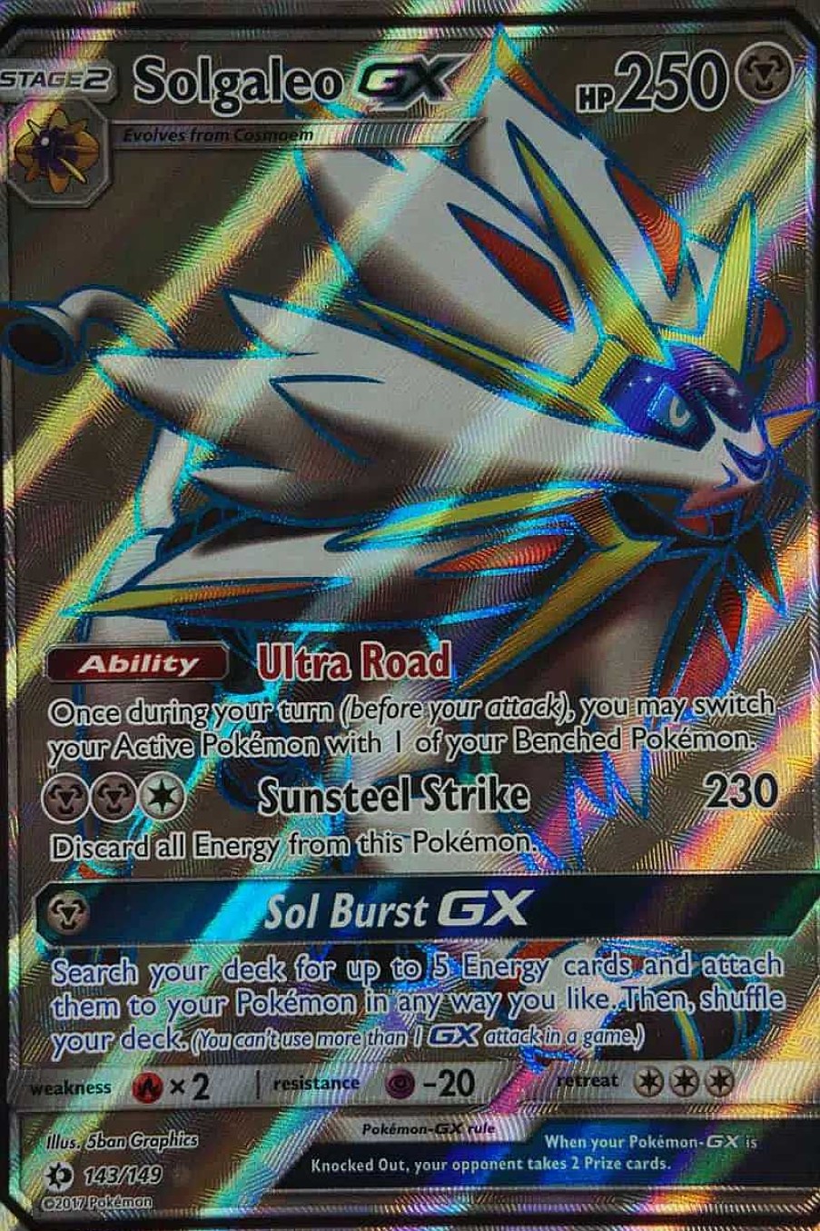 POCKET MONSTER Pokemon Kort | Solgaleo Gx 143/149 Full Art