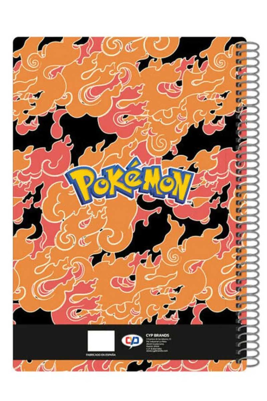 POCKET MONSTER Pokemon Skoleudstyr | Notesblok Spiralryg Med Charizard, Charmeleon Og Charmander