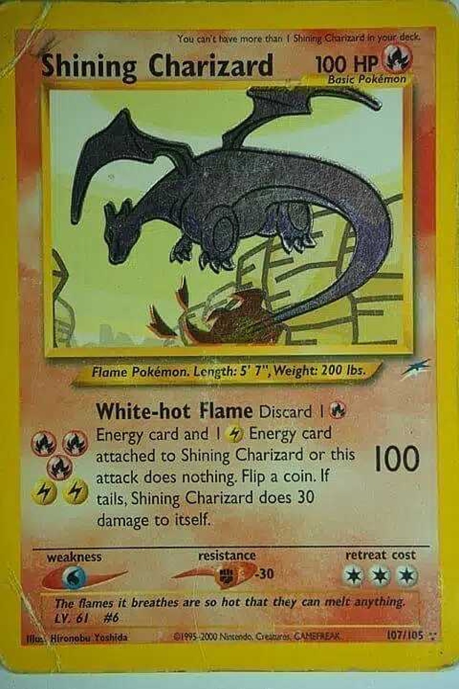 POCKET MONSTER Pokemon Kort | Shining Charizard (Triple Star) 107/105 Holo Rare