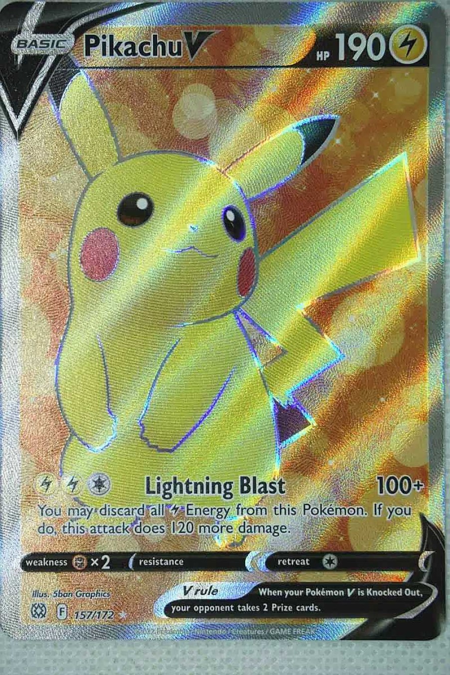 POCKET MONSTER Pokemon Kort | Pikachu V 157/172 Full Art