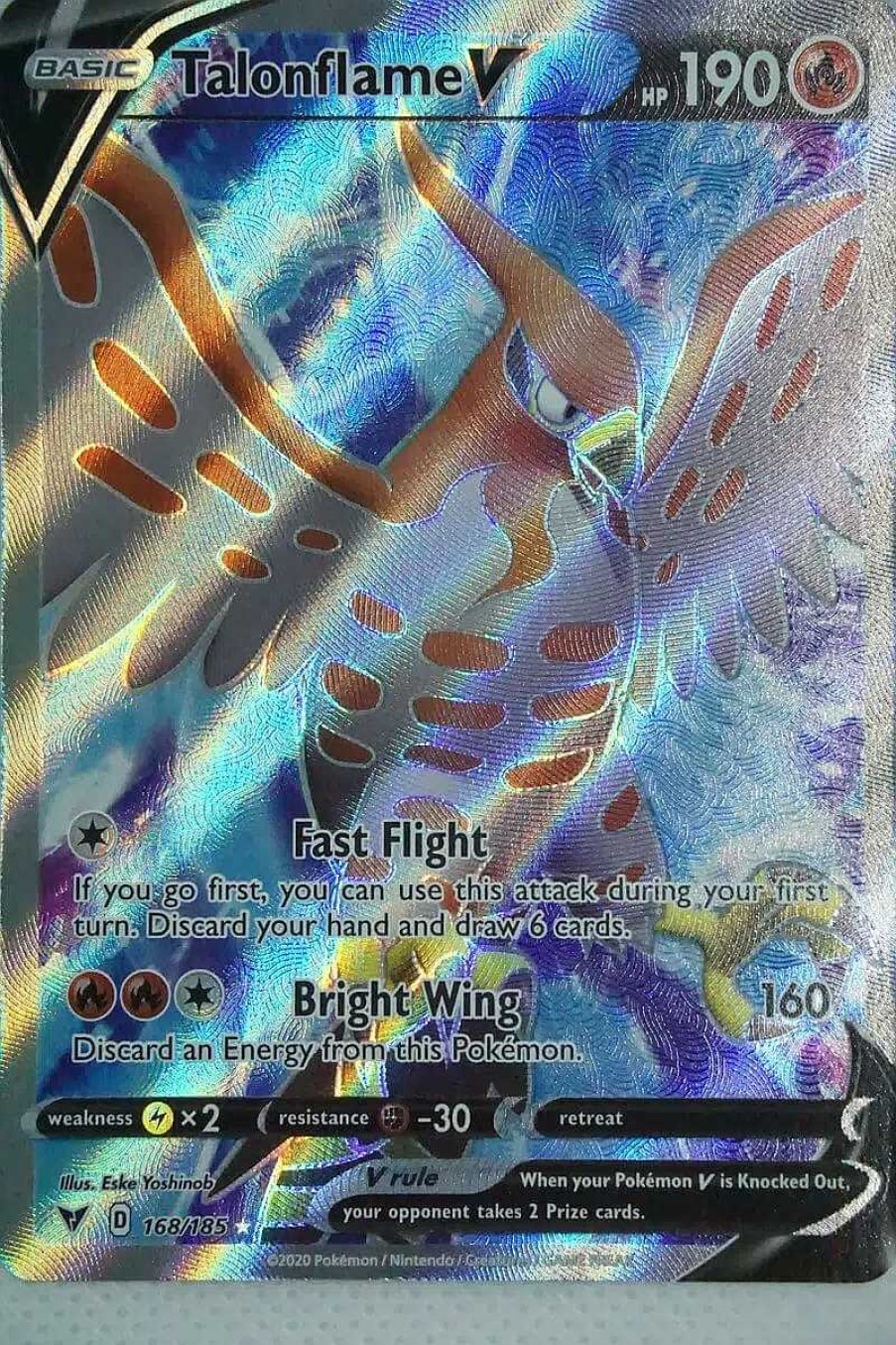 POCKET MONSTER Pokemon Kort | Talonflame V 168/185 Full Art