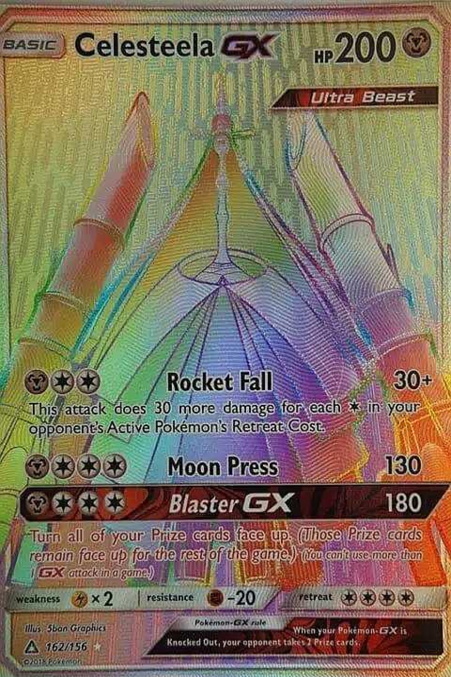 POCKET MONSTER Pokemon Kort | Celesteela Gx 162/156 Hyper Rare