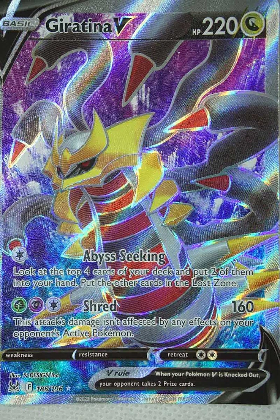 POCKET MONSTER Pokemon Kort | Giratina V 185/196 Full Art