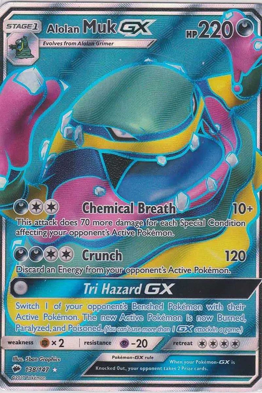 POCKET MONSTER Pokemon Kort | Alolan Muk Gx Full Art 138/147