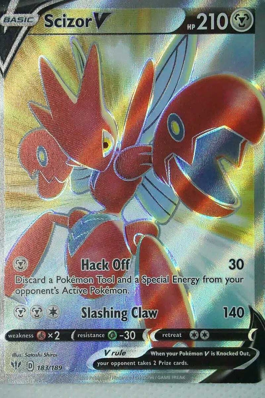 POCKET MONSTER Pokemon Kort | Scizor V 183/189 Full Art