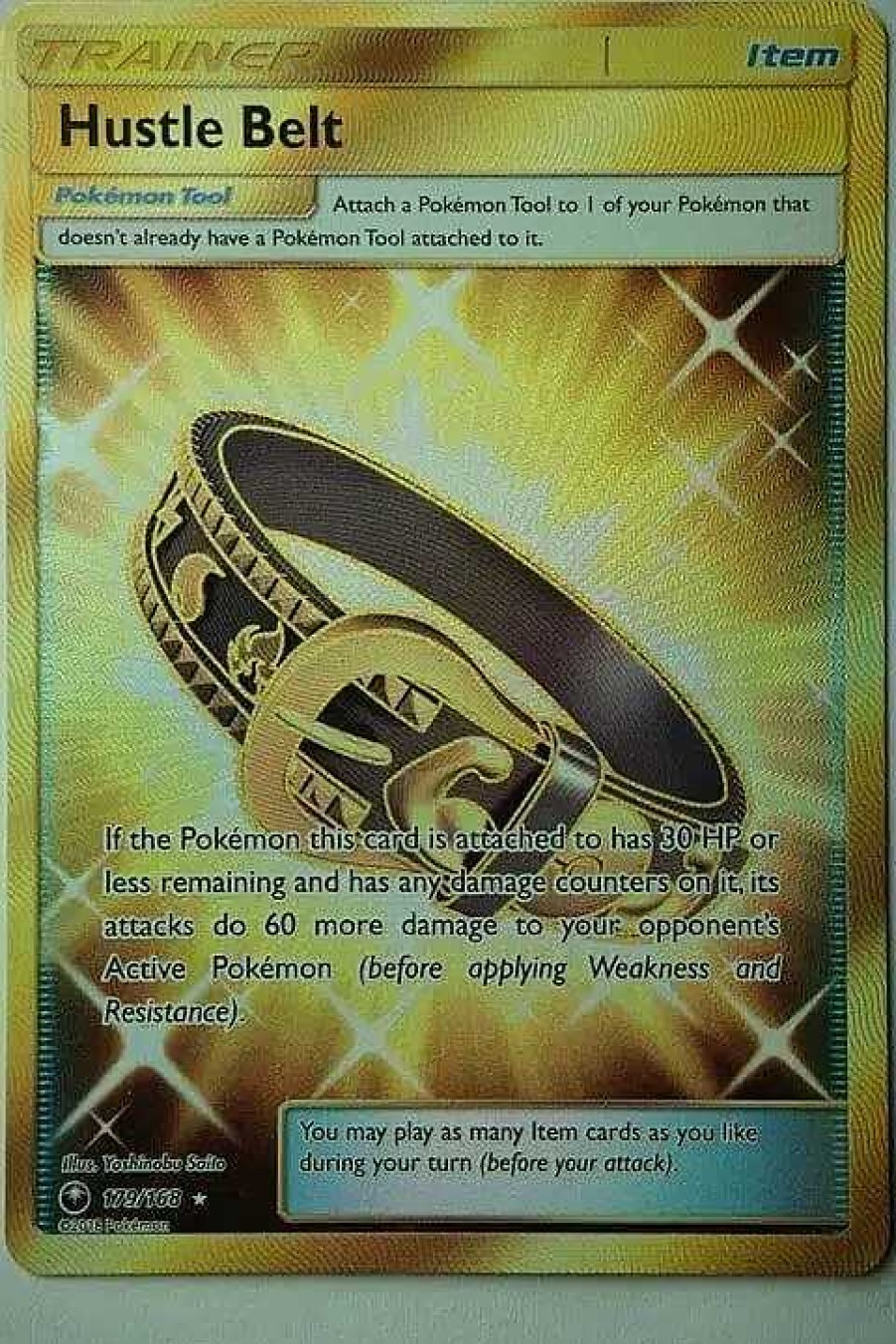 POCKET MONSTER Pokemon Kort | Hustle Belt 179/168 Secret Rare