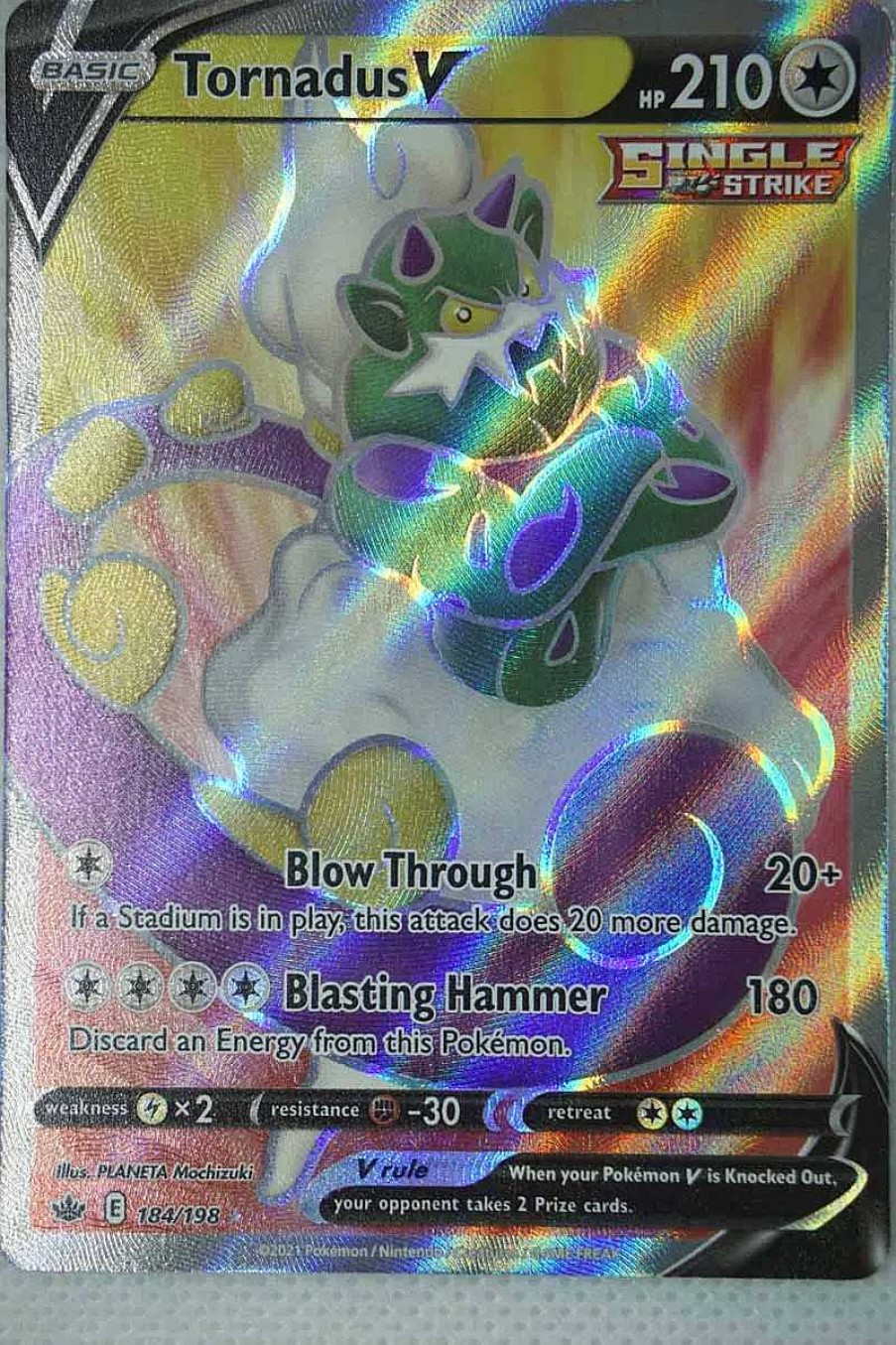 POCKET MONSTER Pokemon Kort | Tornadus V 184/198 Full Art