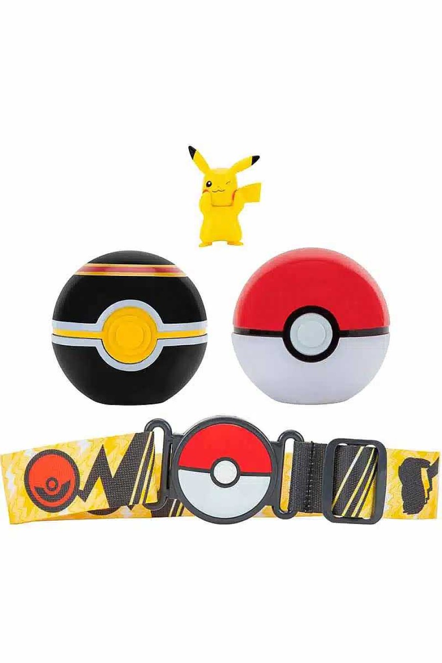 POCKET MONSTER Pokemon Figurer | Pikachu Baelte Med Poke Ball Og Luxury Ball