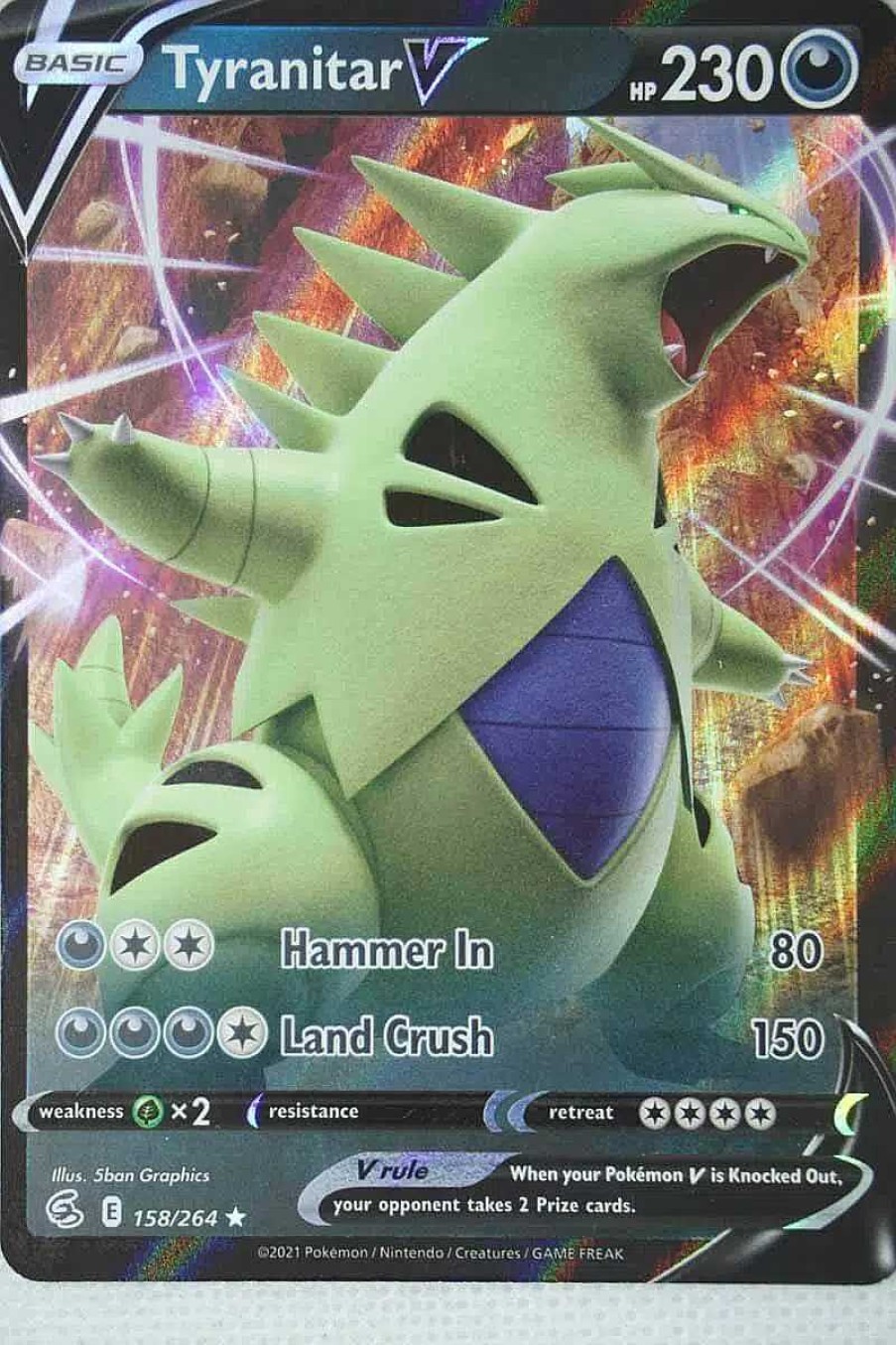 POCKET MONSTER Pokemon Kort | Tyranitar V 158/264