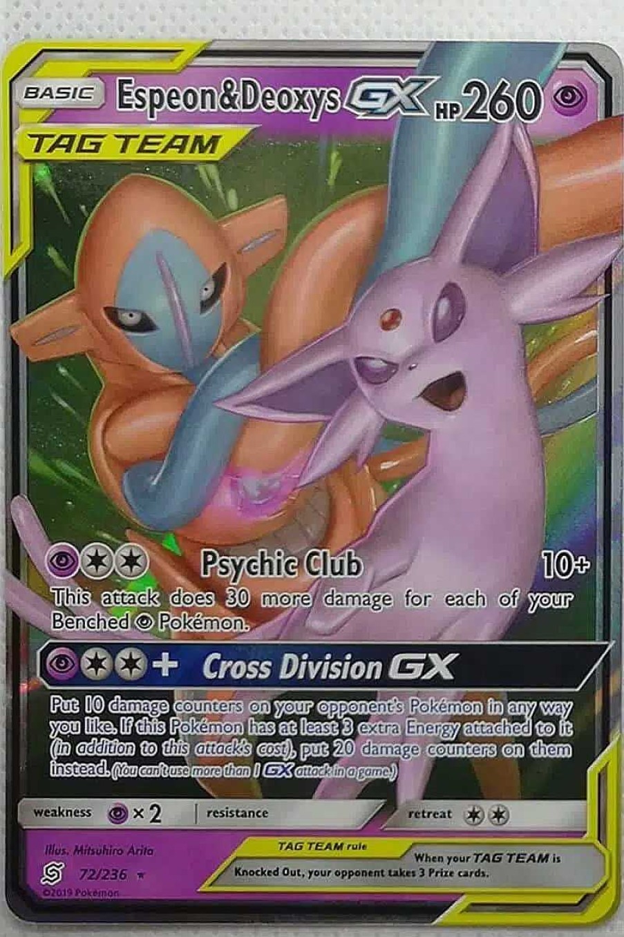 POCKET MONSTER Pokemon Kort | Espeon & Deoxys Gx 72/236