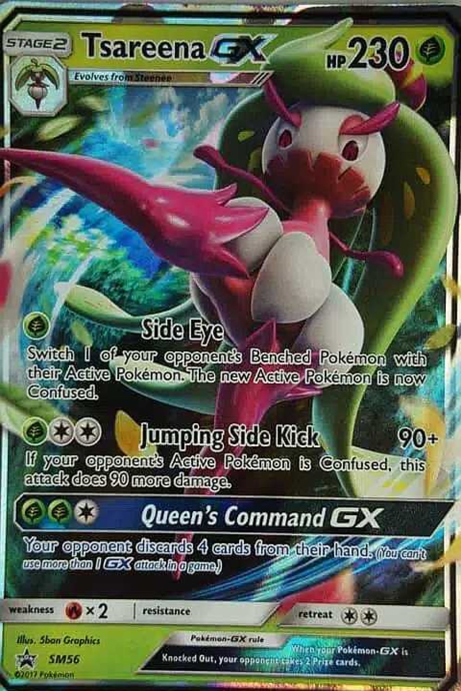 POCKET MONSTER Pokemon Kort | Tsareena Gx Sm56