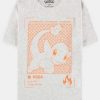 POCKET MONSTER Pokemon Til Bornevaerelset | Hvid T Shirt Med Chamander I Rod Small