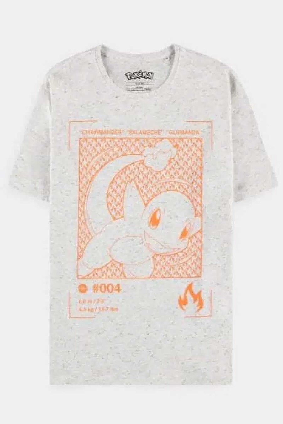 POCKET MONSTER Pokemon Til Bornevaerelset | Hvid T Shirt Med Chamander I Rod Small