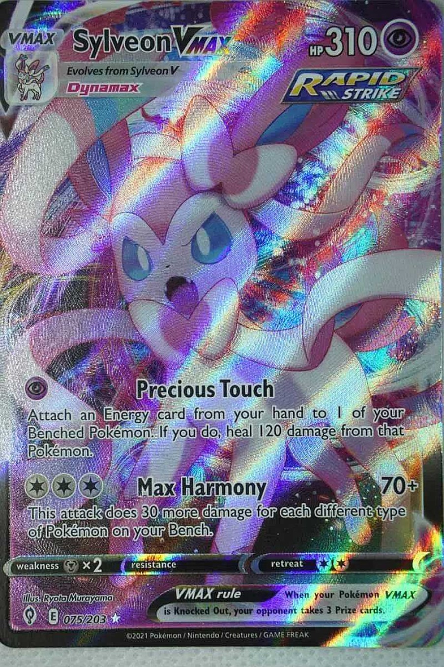 POCKET MONSTER Pokemon Kort | Sylveon Vmax 75/203