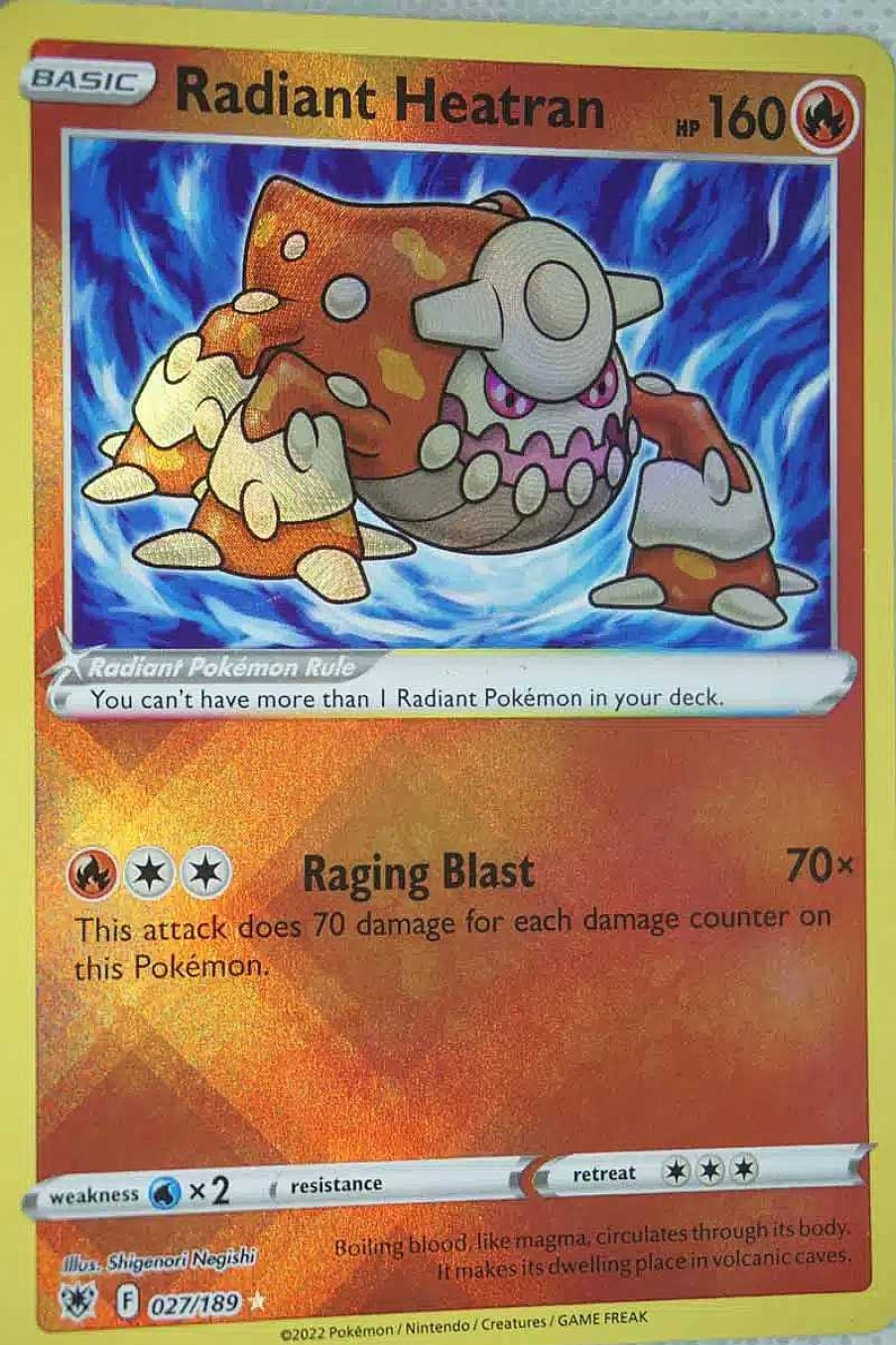 POCKET MONSTER Pokemon Kort | Radiant Heatran 027/189 Radiant Rare