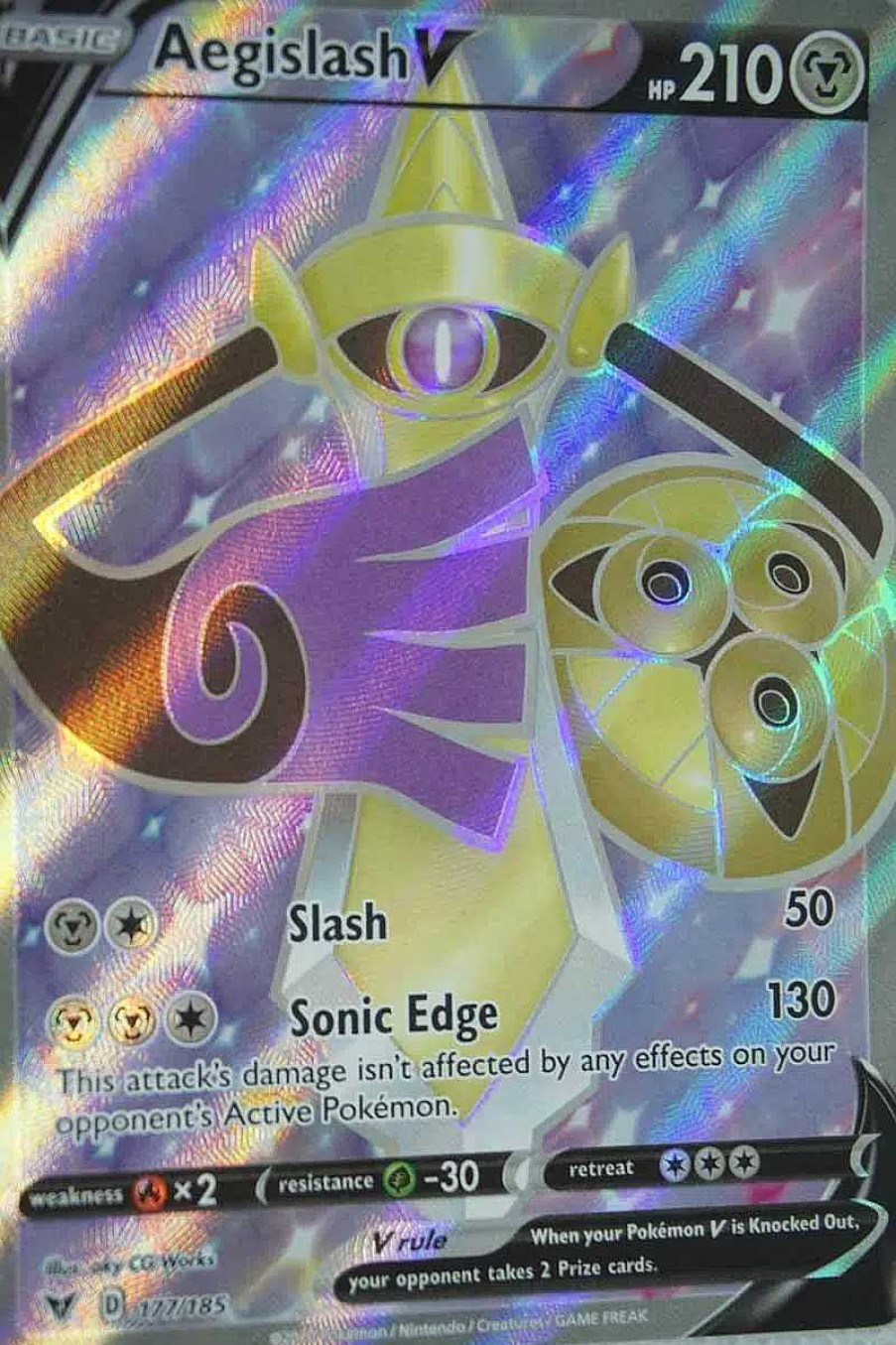 POCKET MONSTER Pokemon Kort | Aegislash V 177/185 Full Art