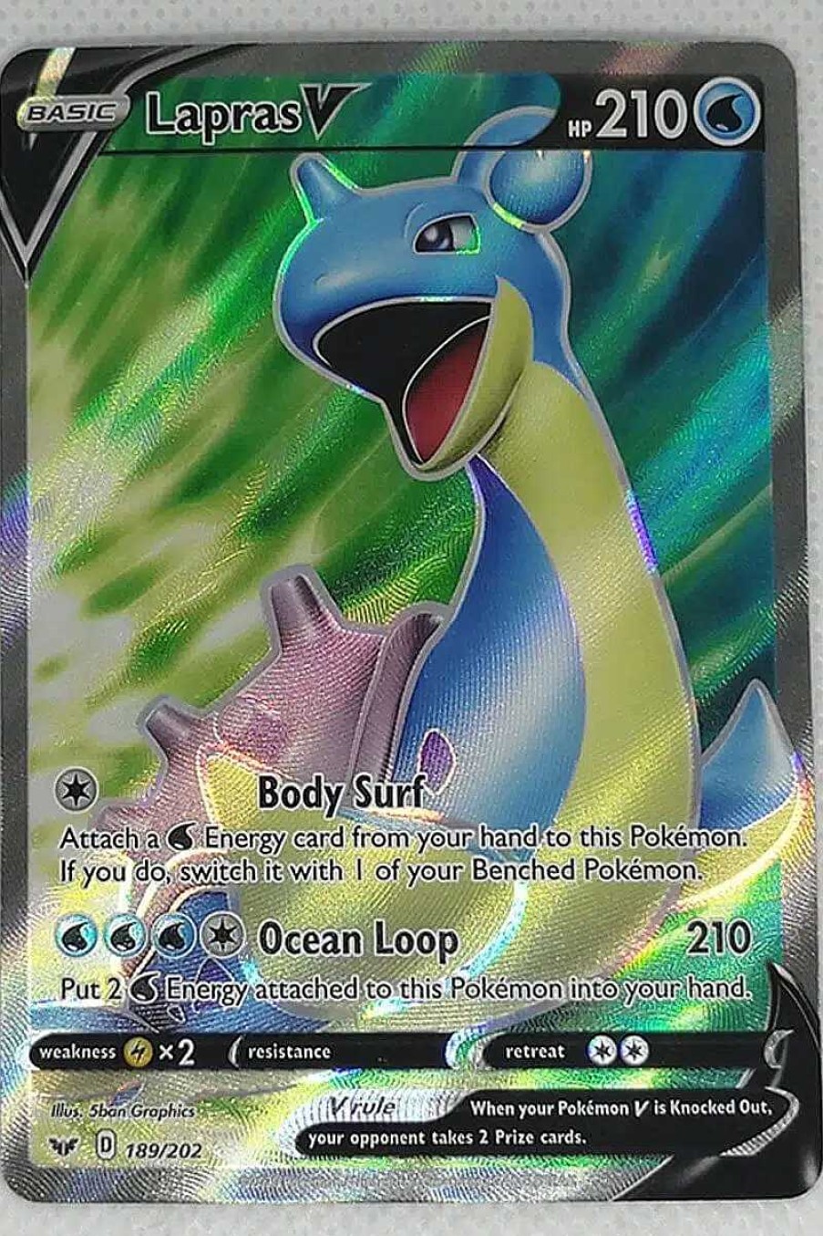 POCKET MONSTER Pokemon Kort | Lapras V 189/202 Full Art