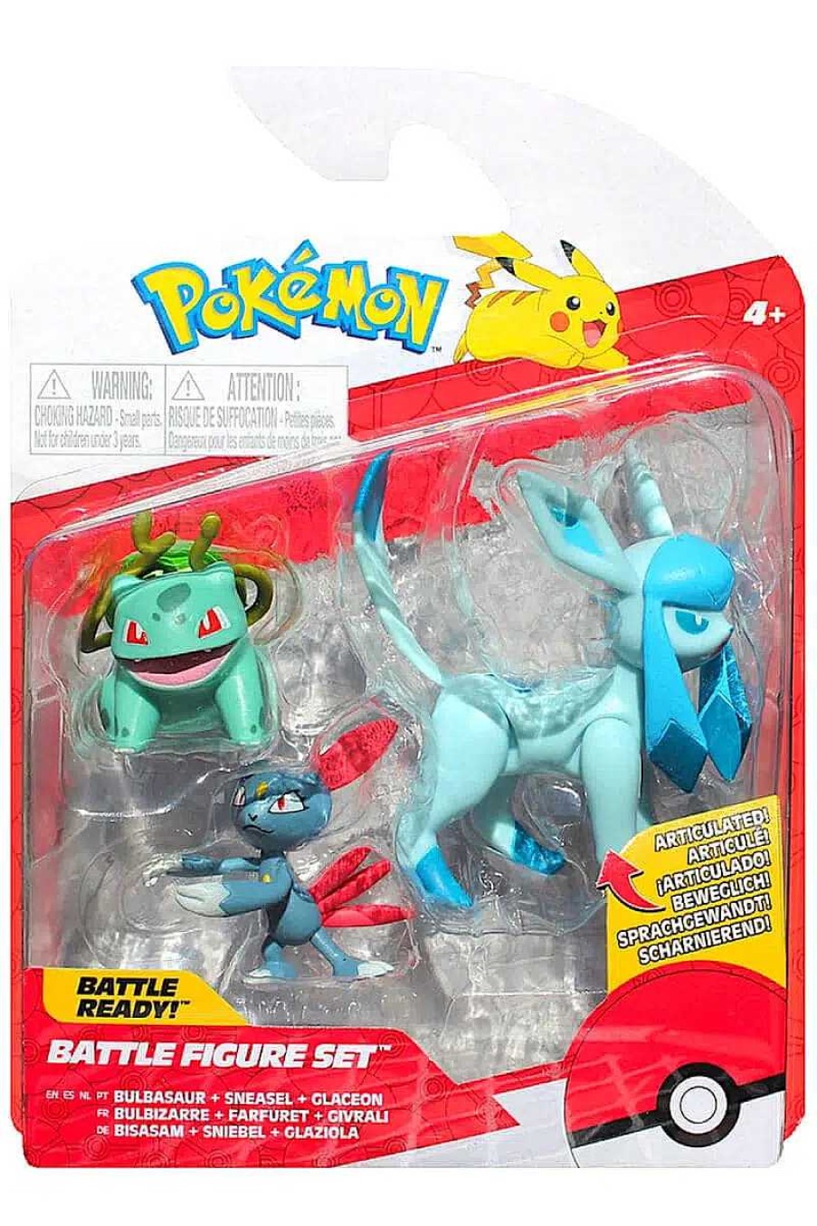 POCKET MONSTER Pokemon Figurer | Bulbasaur Sneasel Og Glaceon Figurer