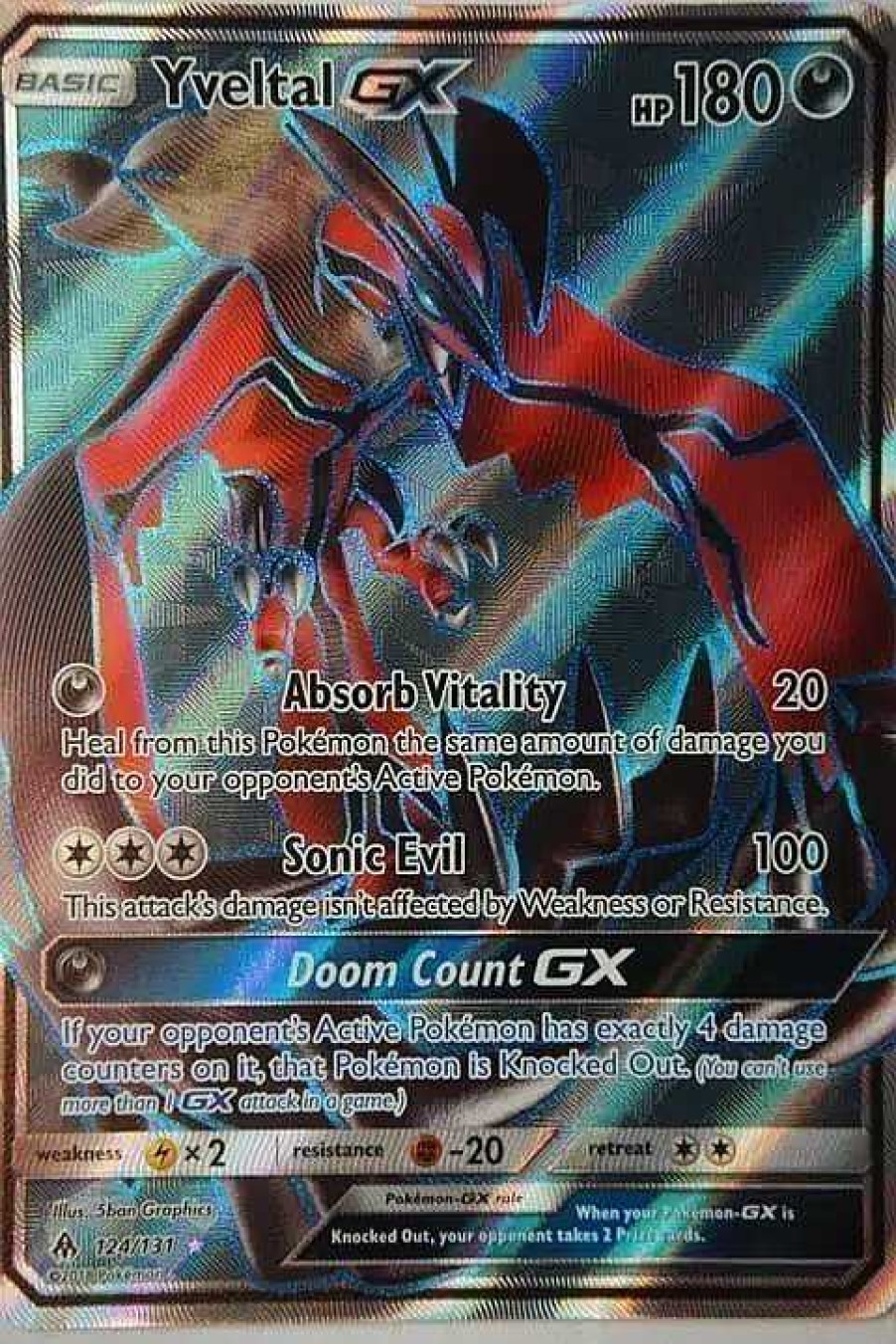 POCKET MONSTER Pokemon Kort | Yveltal Gx 124/131 Full Art