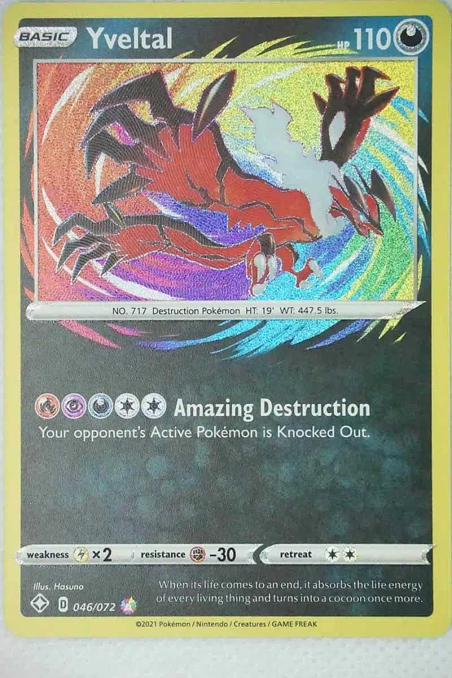 POCKET MONSTER Pokemon Kort | Yveltal 46/72 Amazing Rare