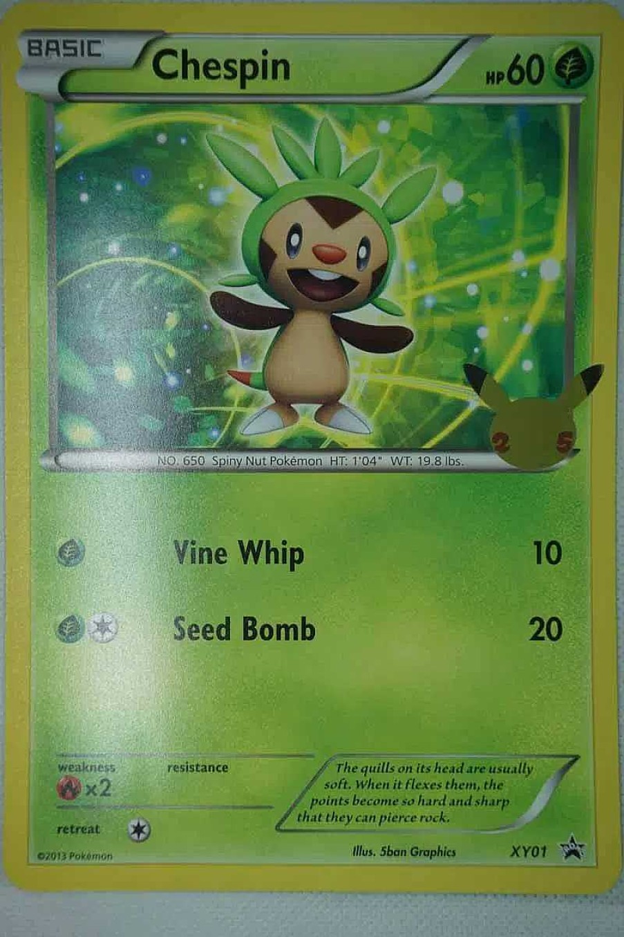 POCKET MONSTER Pokemon Kort | Chespin Xy01 25 Ars Jubilaeum Stor