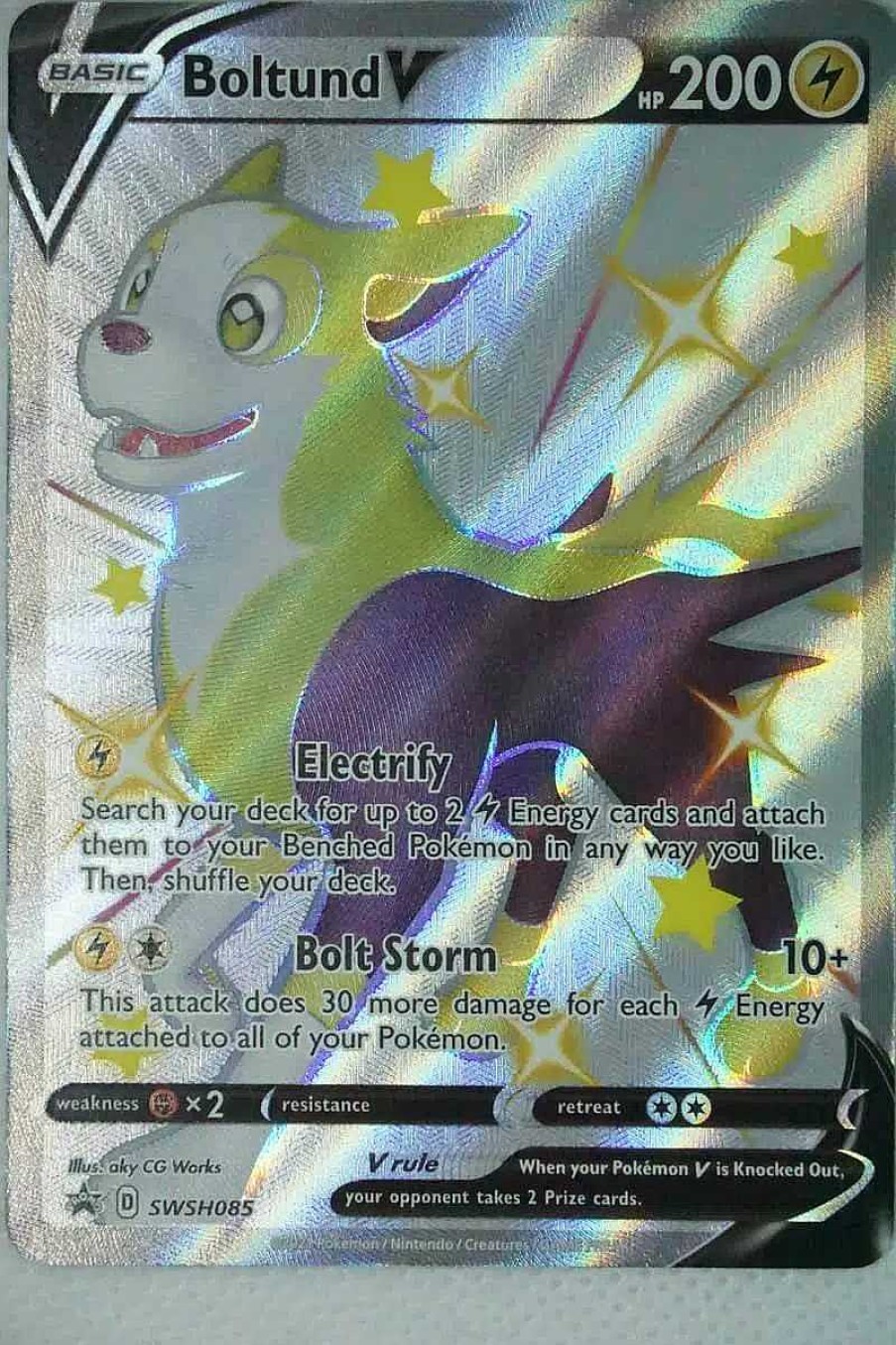 POCKET MONSTER Pokemon Kort | Boltund V Swsh085 Shiny Promo Stor