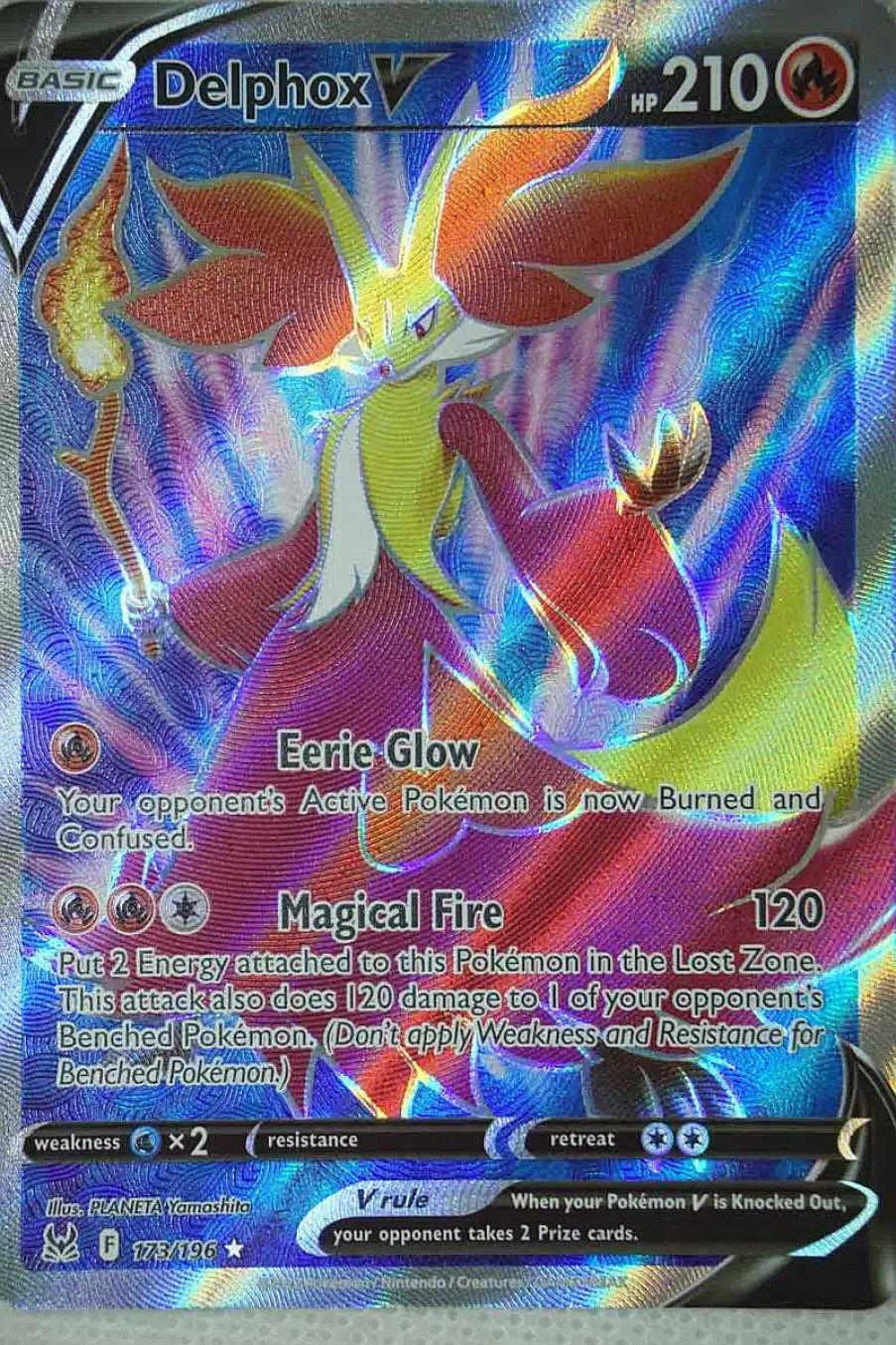 POCKET MONSTER Pokemon Kort | Delphox V 173/196 Full Art