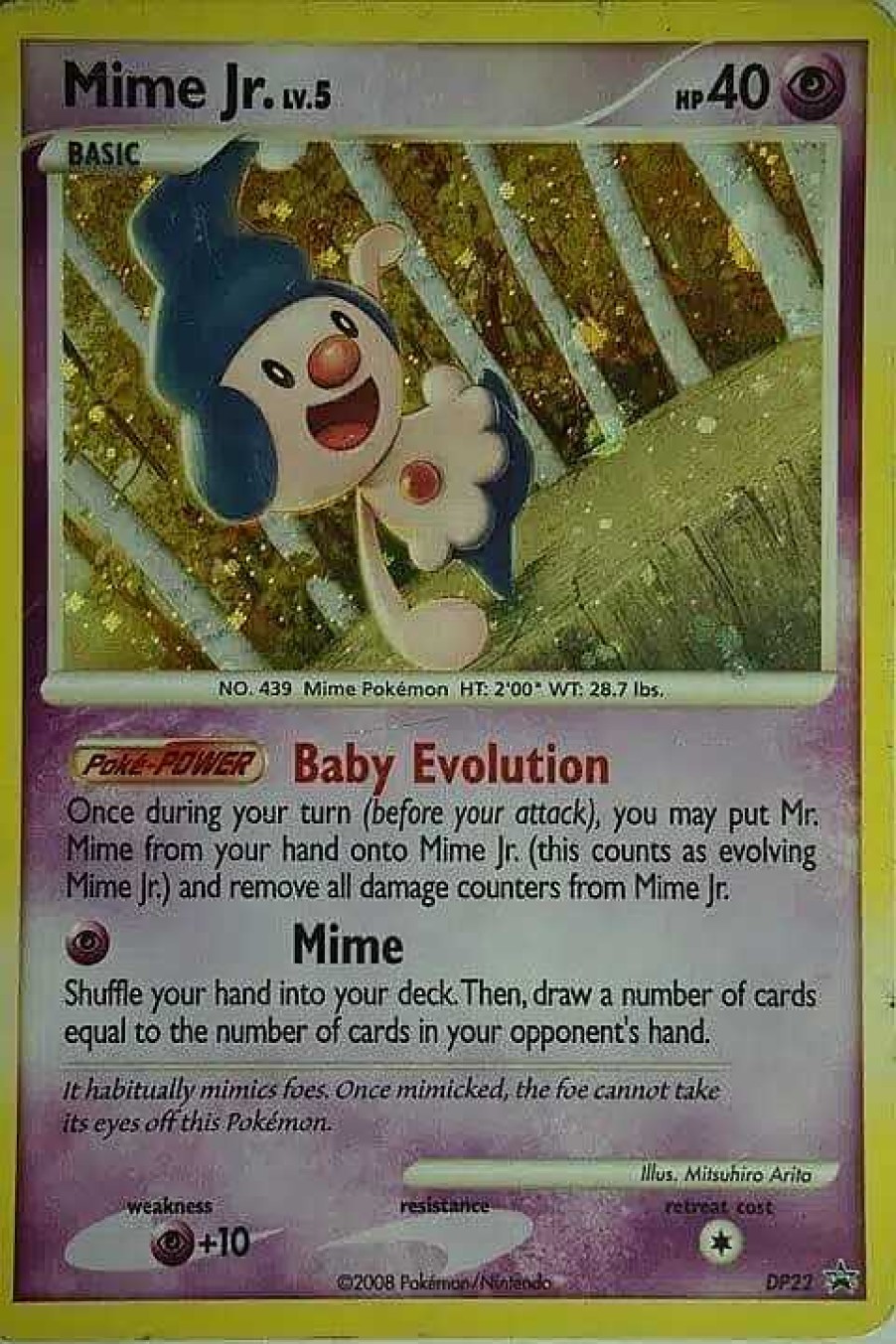 POCKET MONSTER Pokemon Kort | Mime Jr. Dp22 Holo Rare