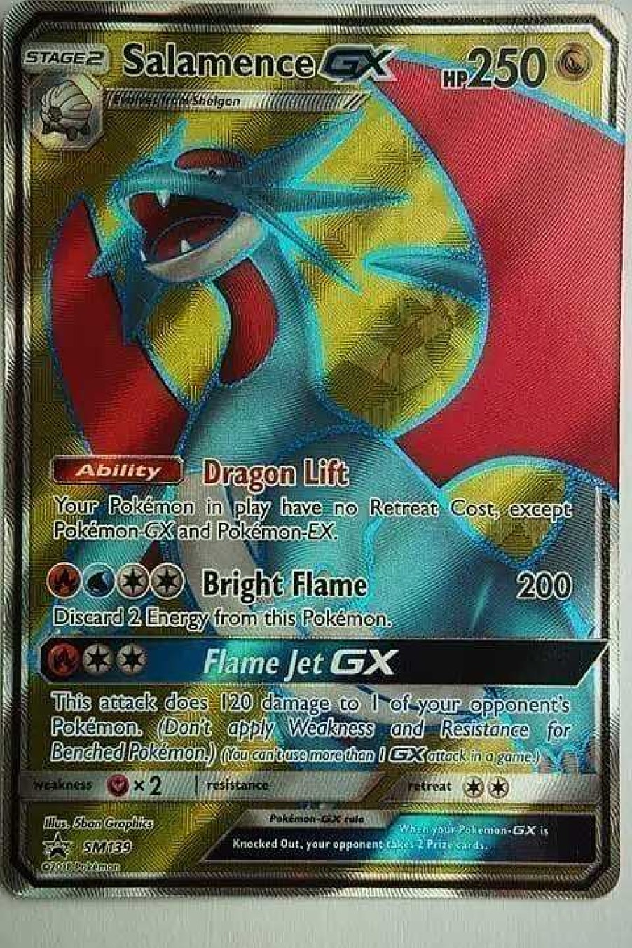 POCKET MONSTER Pokemon Kort | Salamence Gx Sm139 Full Art