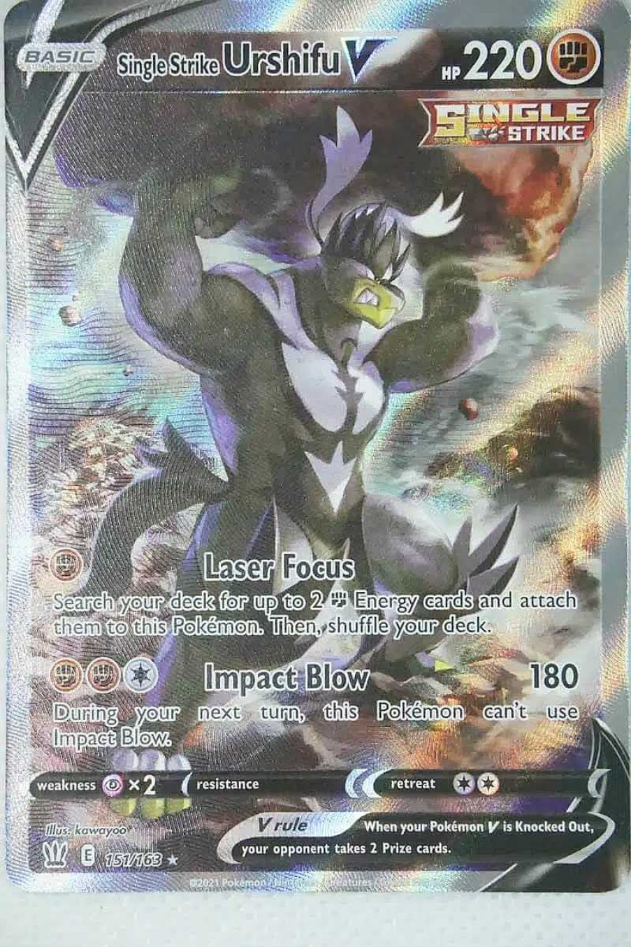 POCKET MONSTER Pokemon Kort | Single Strike Urshifu V 151/163 Full Art