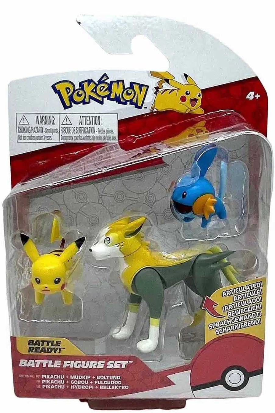 POCKET MONSTER Pokemon Figurer | Boltund Pikachu Og Mudkip Figurer