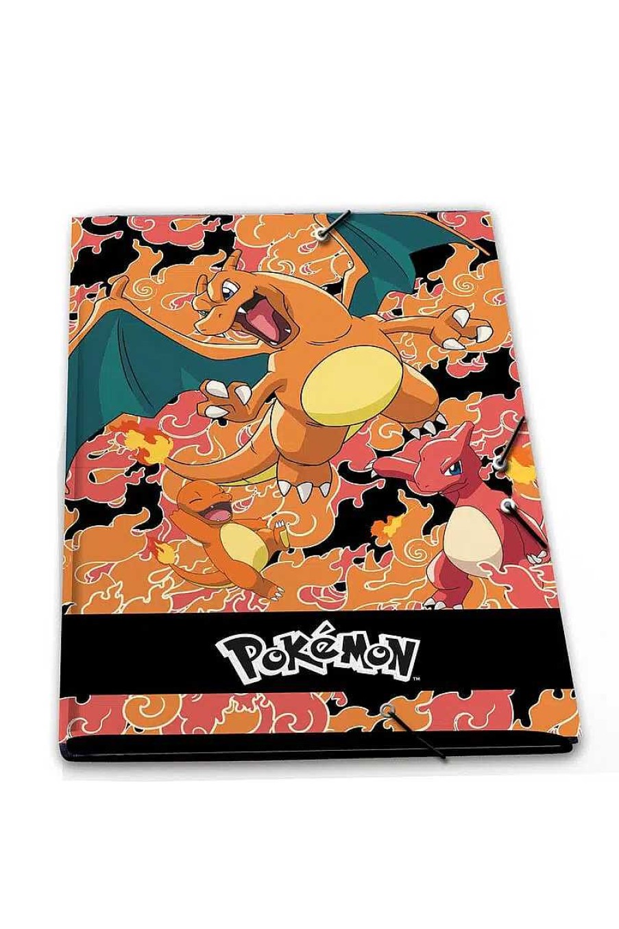 POCKET MONSTER Pokemon Skoleudstyr | Mappe Til Papirer Med Charizard, Charmeleon Og Charmander