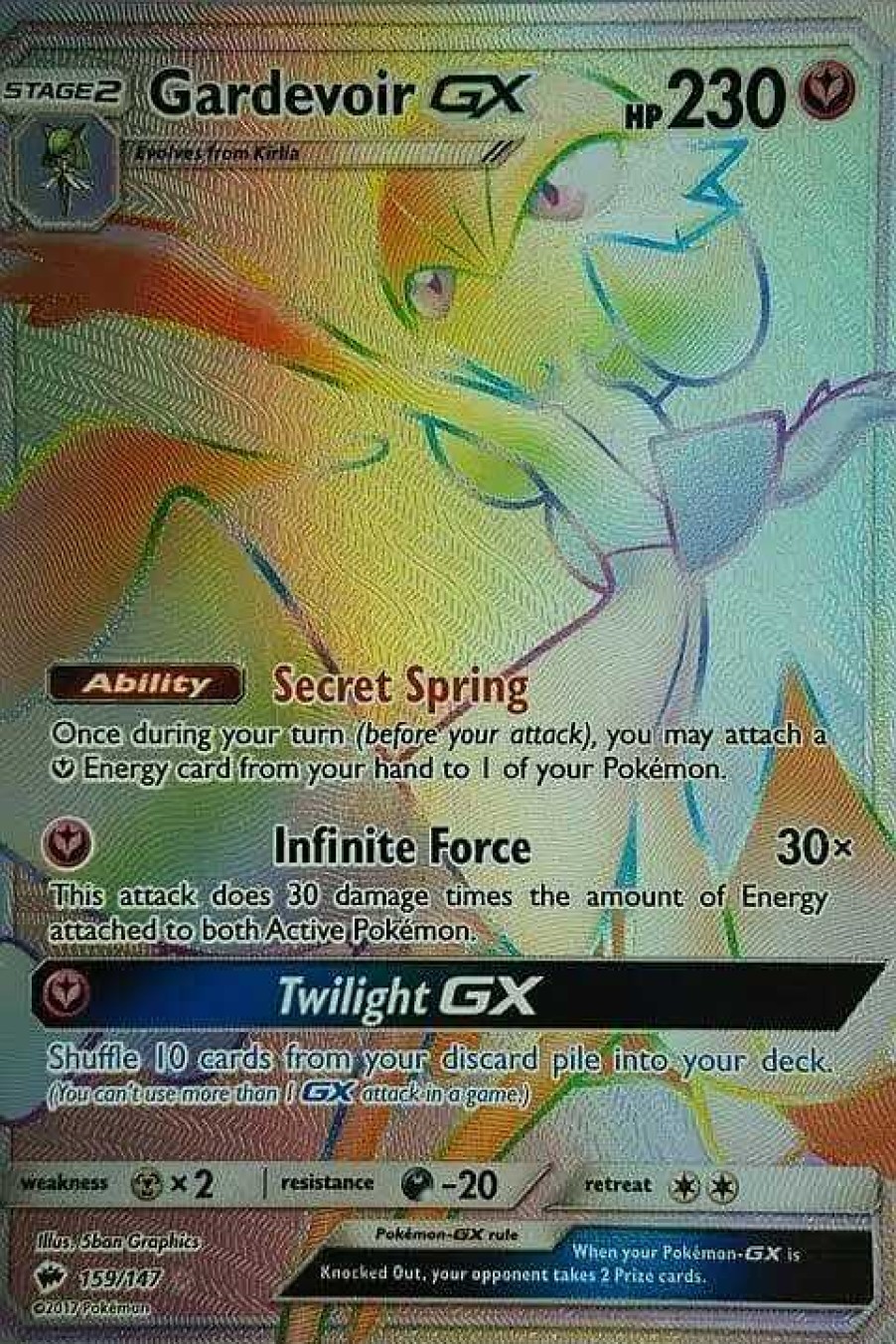 POCKET MONSTER Pokemon Kort | Gardevoir Gx 159/147 Hyper Rare