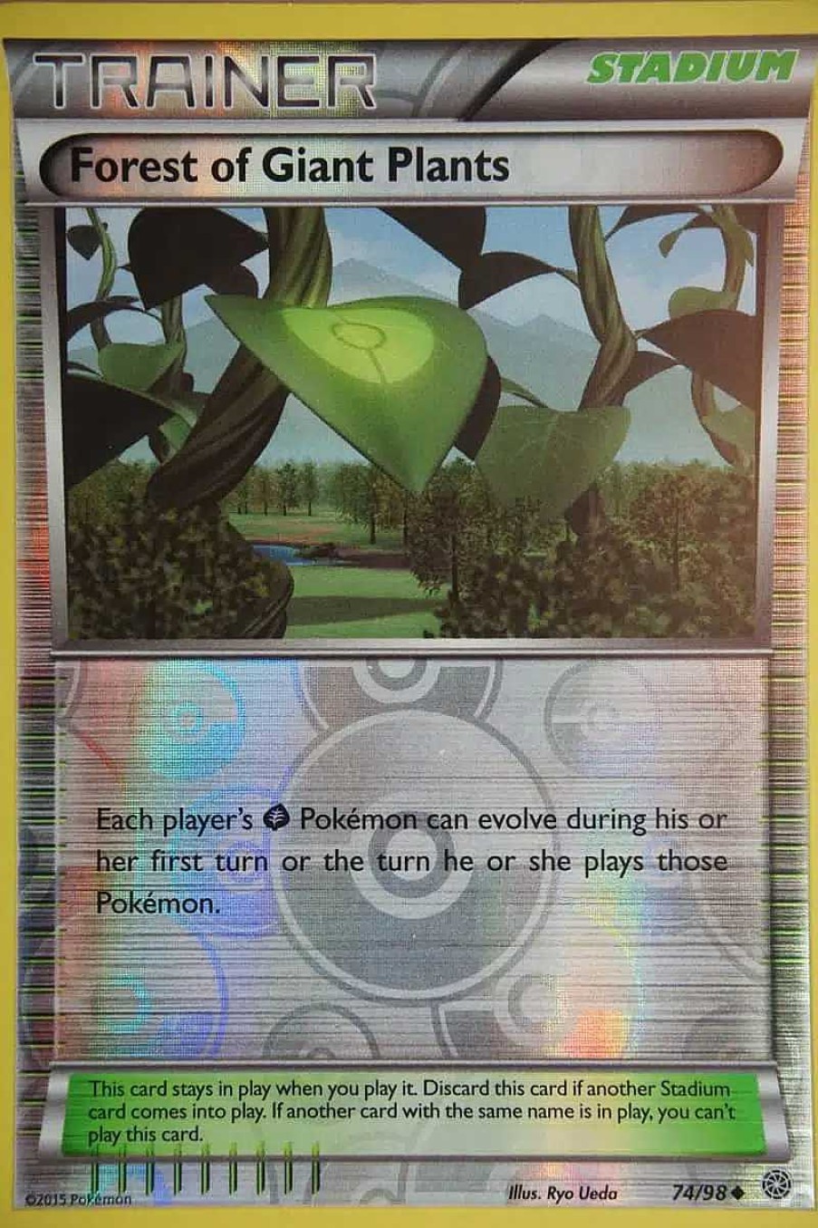 POCKET MONSTER Pokemon Kort | Forest Of Giant Plants 74/98 Reverse Holo