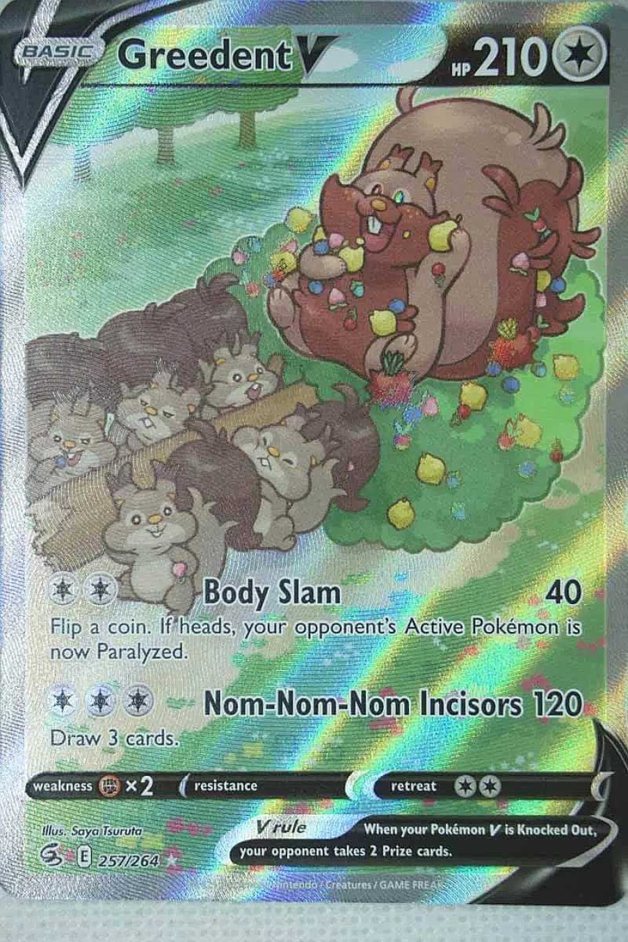 POCKET MONSTER Pokemon Kort | Greedent V 257/264 Alternate Art