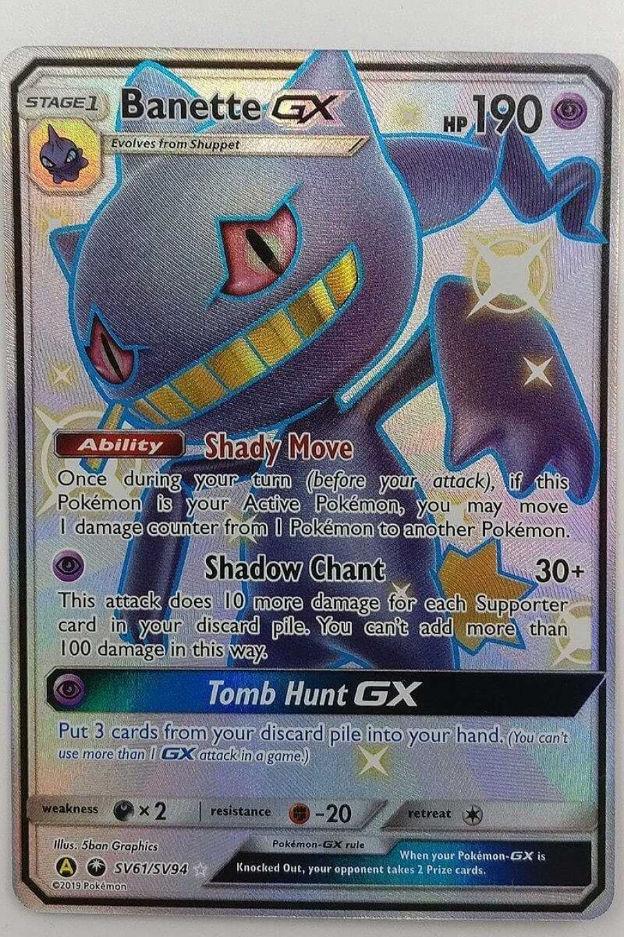 POCKET MONSTER Pokemon Kort | Banette Gx Sv61/Sv94 Shiny