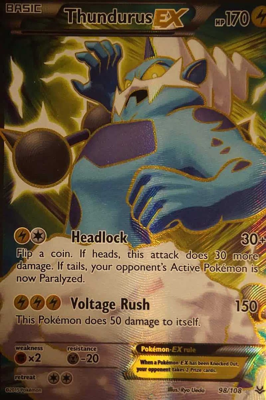 POCKET MONSTER Pokemon Kort | Thundurus Ex 98/108 Full Art