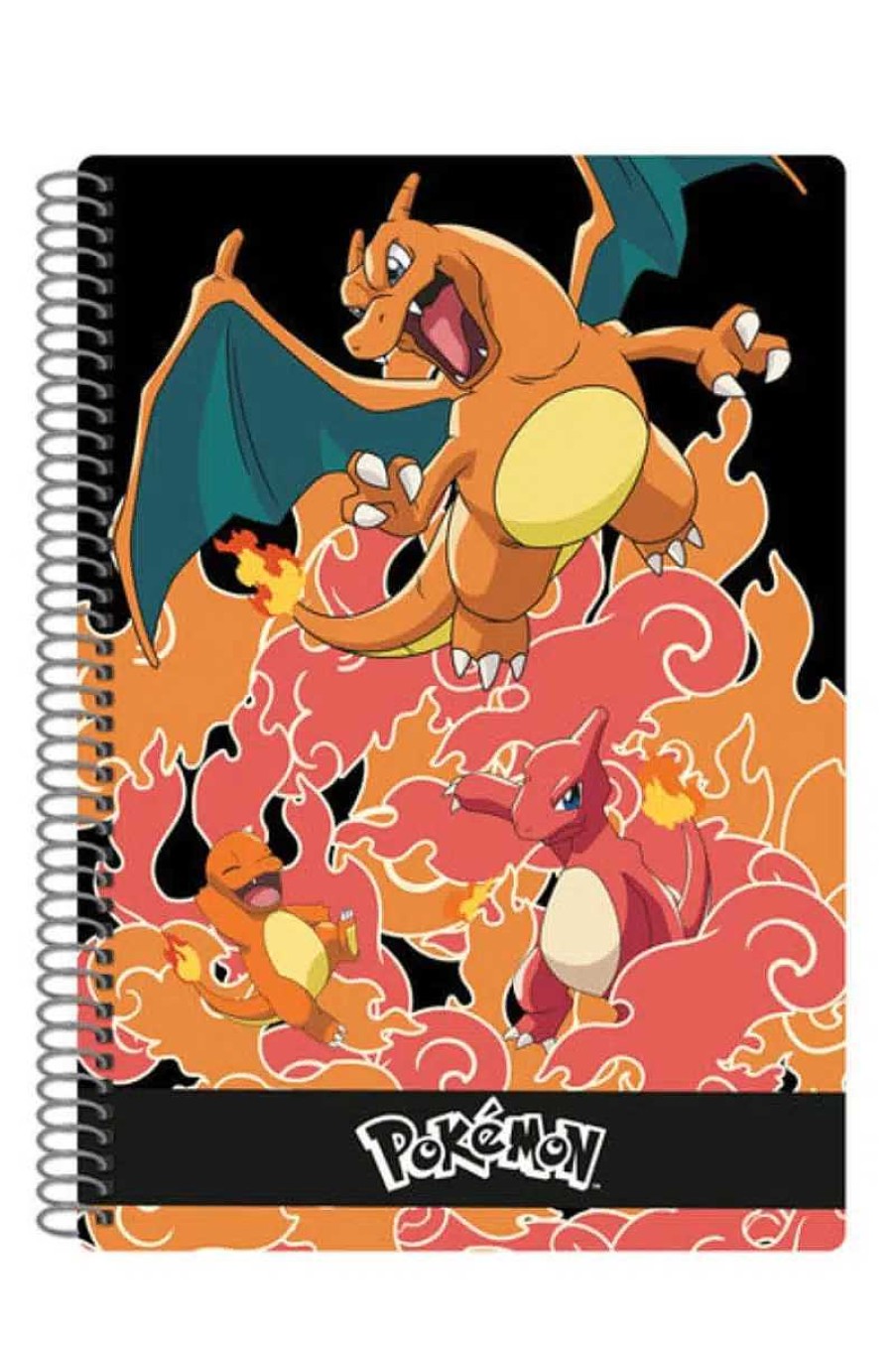 POCKET MONSTER Pokemon Skoleudstyr | Notesblok Spiralryg Med Charizard, Charmeleon Og Charmander