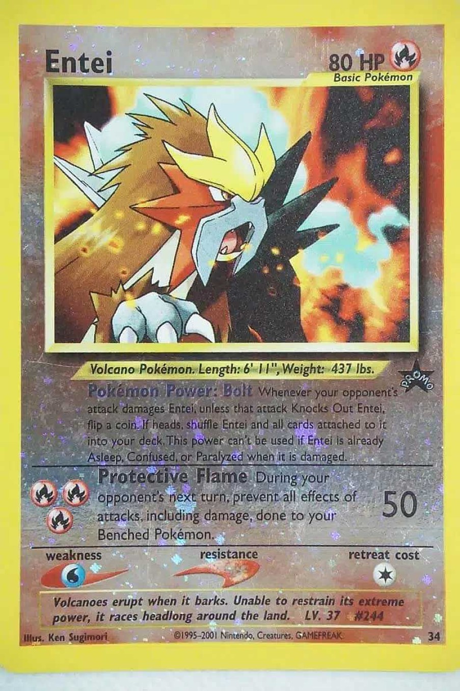 POCKET MONSTER Pokemon Kort | Entei 34 Reverse Holo Rare