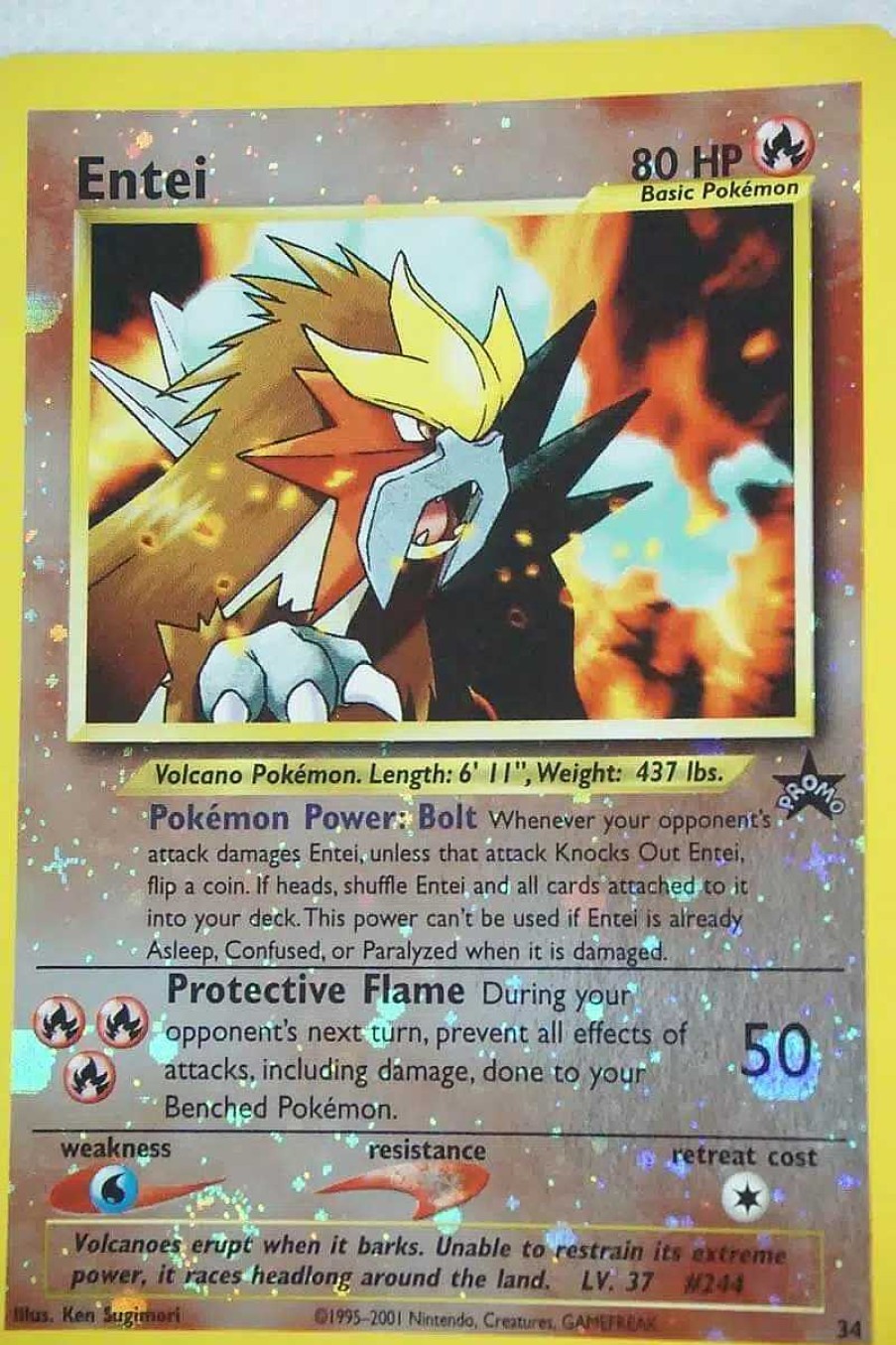 POCKET MONSTER Pokemon Kort | Entei 34 Reverse Holo Rare