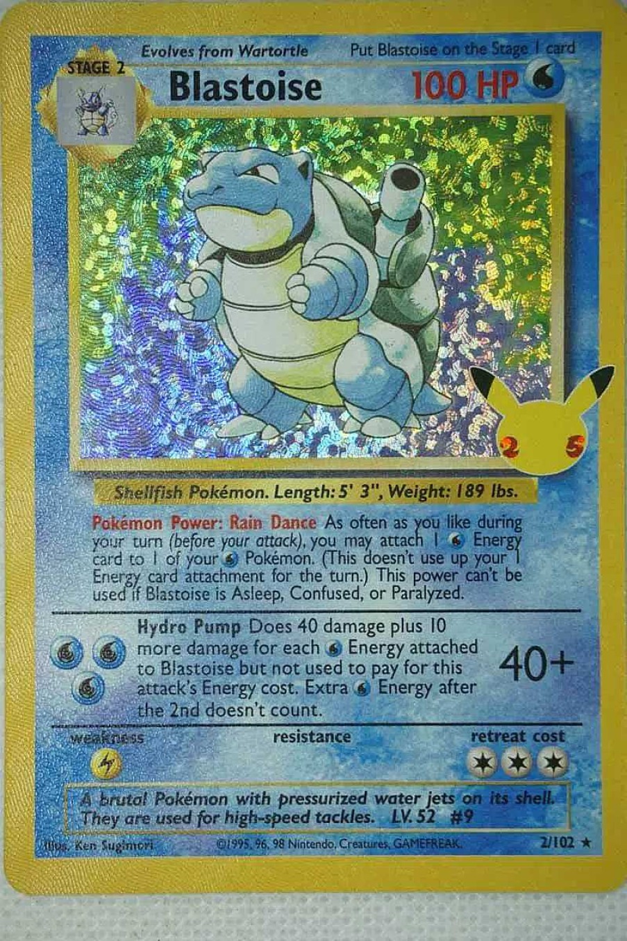 POCKET MONSTER Pokemon Kort | Blastoise 2/102 Holo Rare Classic Collection