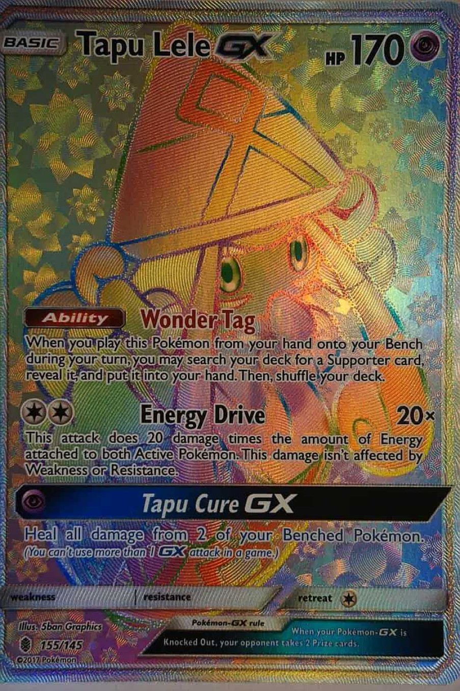 POCKET MONSTER Pokemon Kort | Tapu Lele Gx 155/145 Hyper Rare