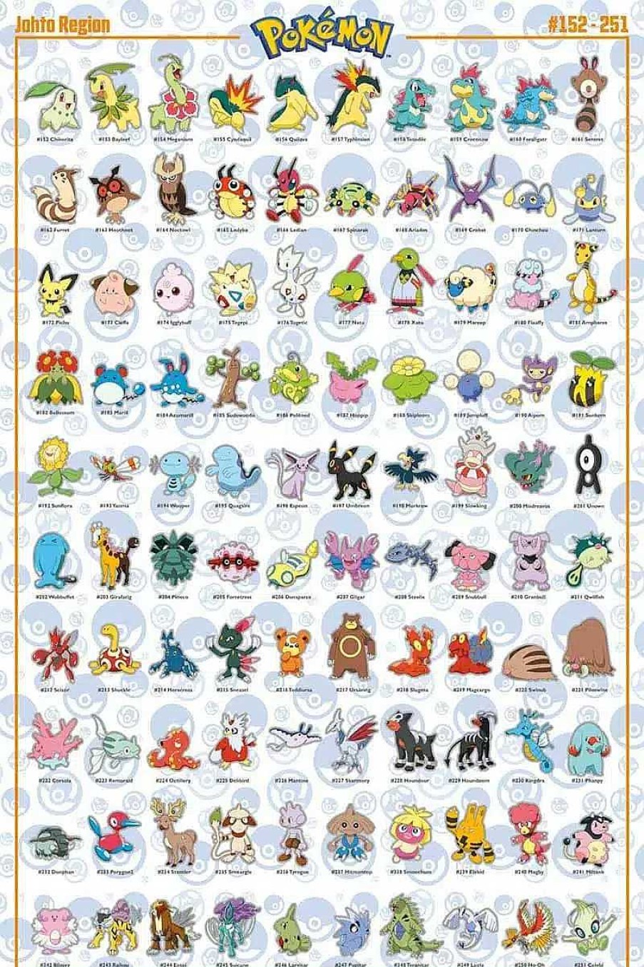 POCKET MONSTER Pokemon Til Bornevaerelset | Pokemon Johto 100 Plakat