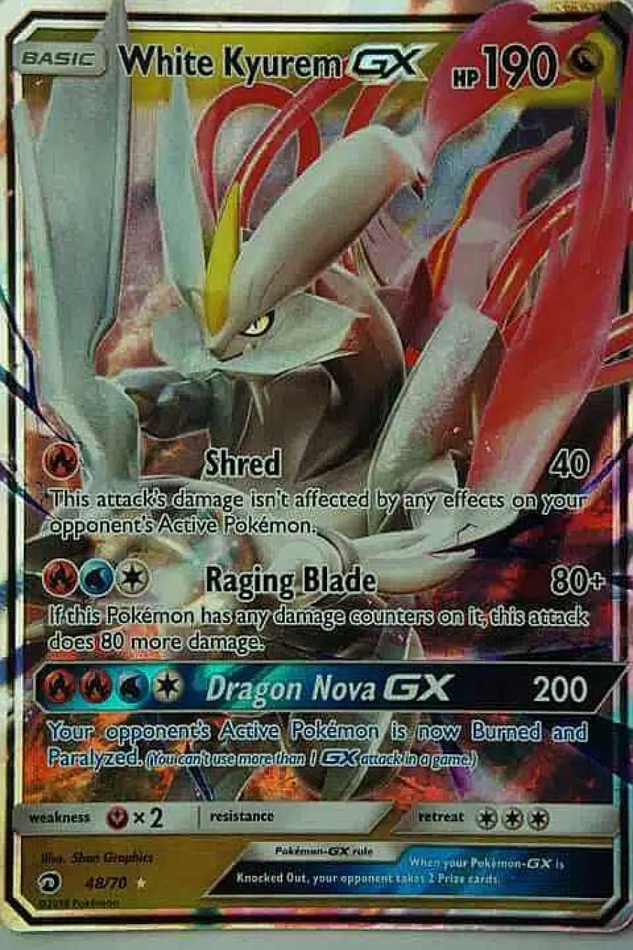 POCKET MONSTER Pokemon Kort | White Kyurem Gx 48/70