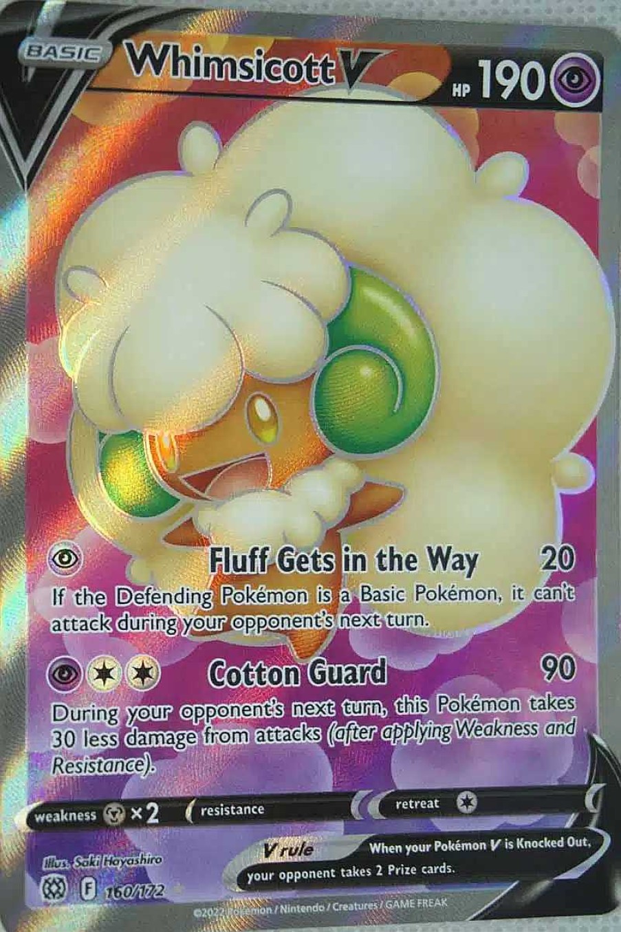 POCKET MONSTER Pokemon Kort | Whimsicott V 160/172 Full Art